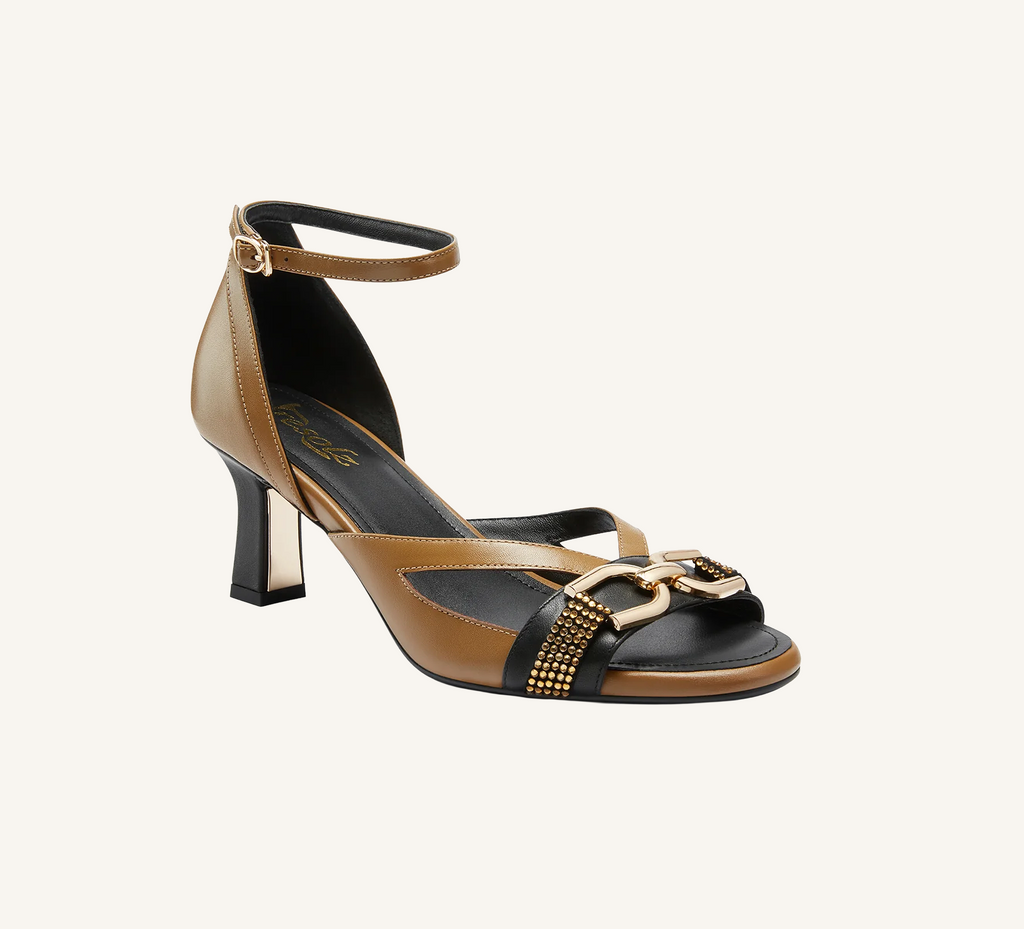 Beverly Women’s Sandal - Gold Accent - 2.5" Heel - Refined Leather