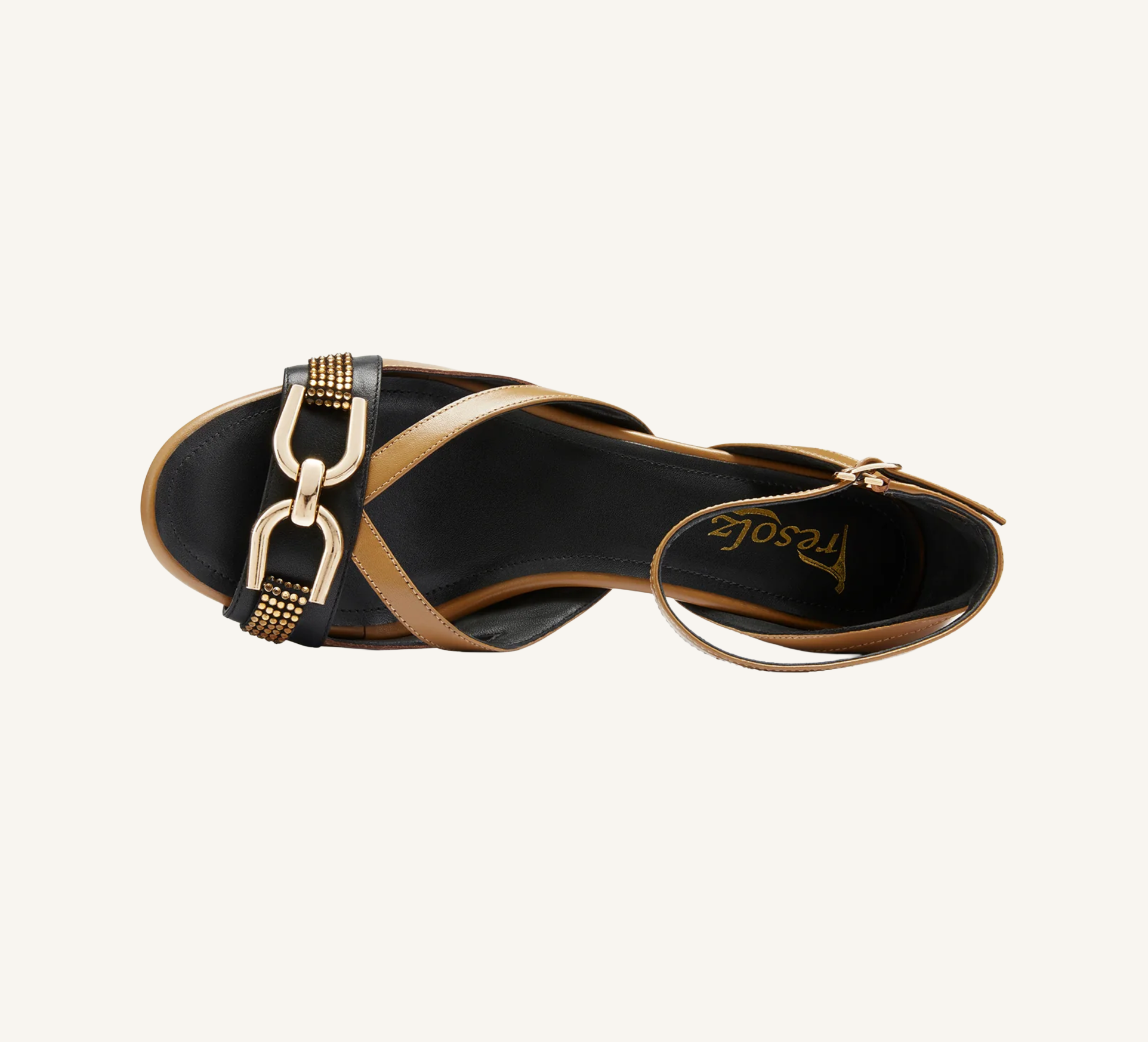 Beverly Women’s Sandal - Gold Accent - 2.5" Heel - Refined Leather