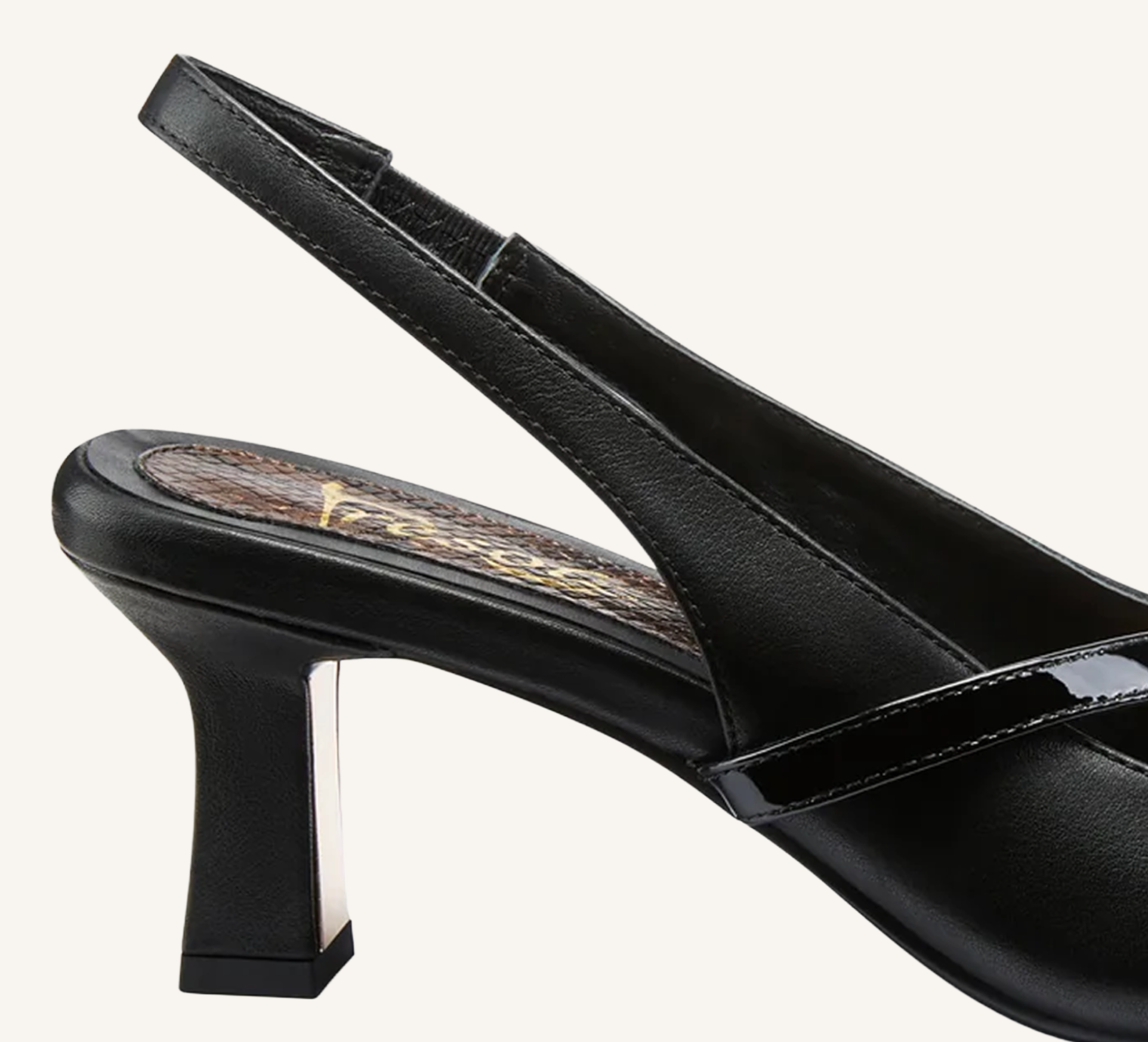 Gladys Women’s Heel - Closed Toe - 2.75" Gold Breast Heel - Slingback