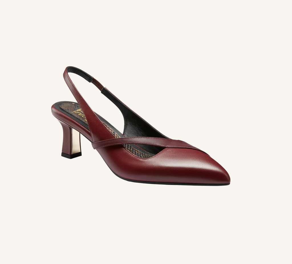 Gladys Women’s Heel - Closed Toe - 2.75" Gold Breast Heel - Slingback