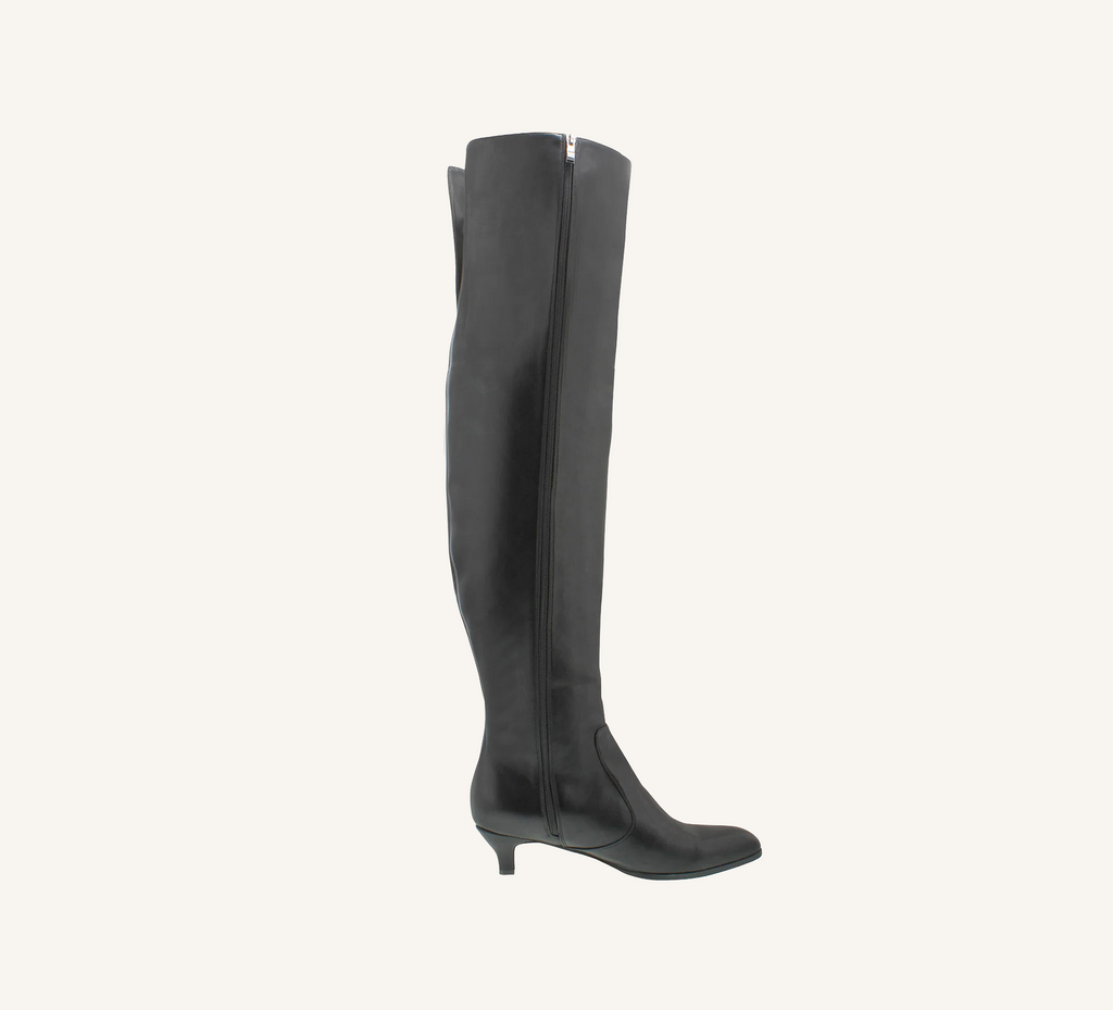 Teanna Women’s Boots - Thigh High  – Kitten Heel – Vegan