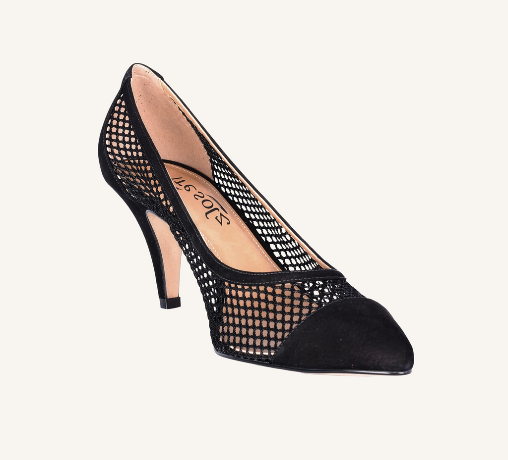 Gwenneth Women's Pumps - Black  - 3" Heel - Closed Toe