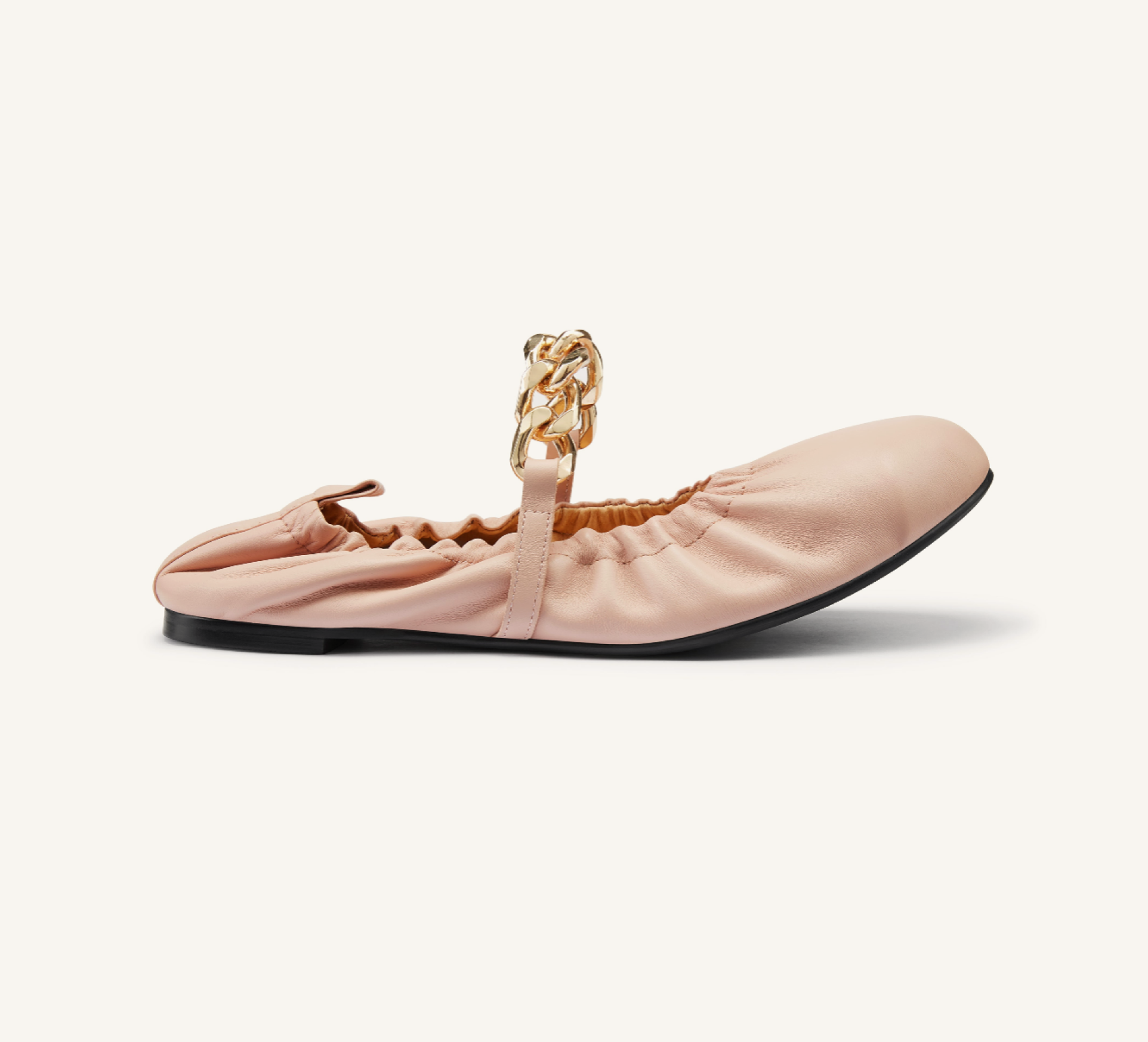 Justice Women’s Ballerina - Gold Chain - Sheep Leather