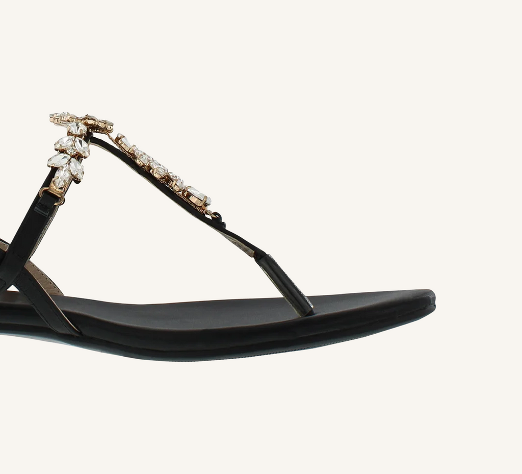 Laura Women’s Crystal Sandals – Slingback – Flat – Open Toe