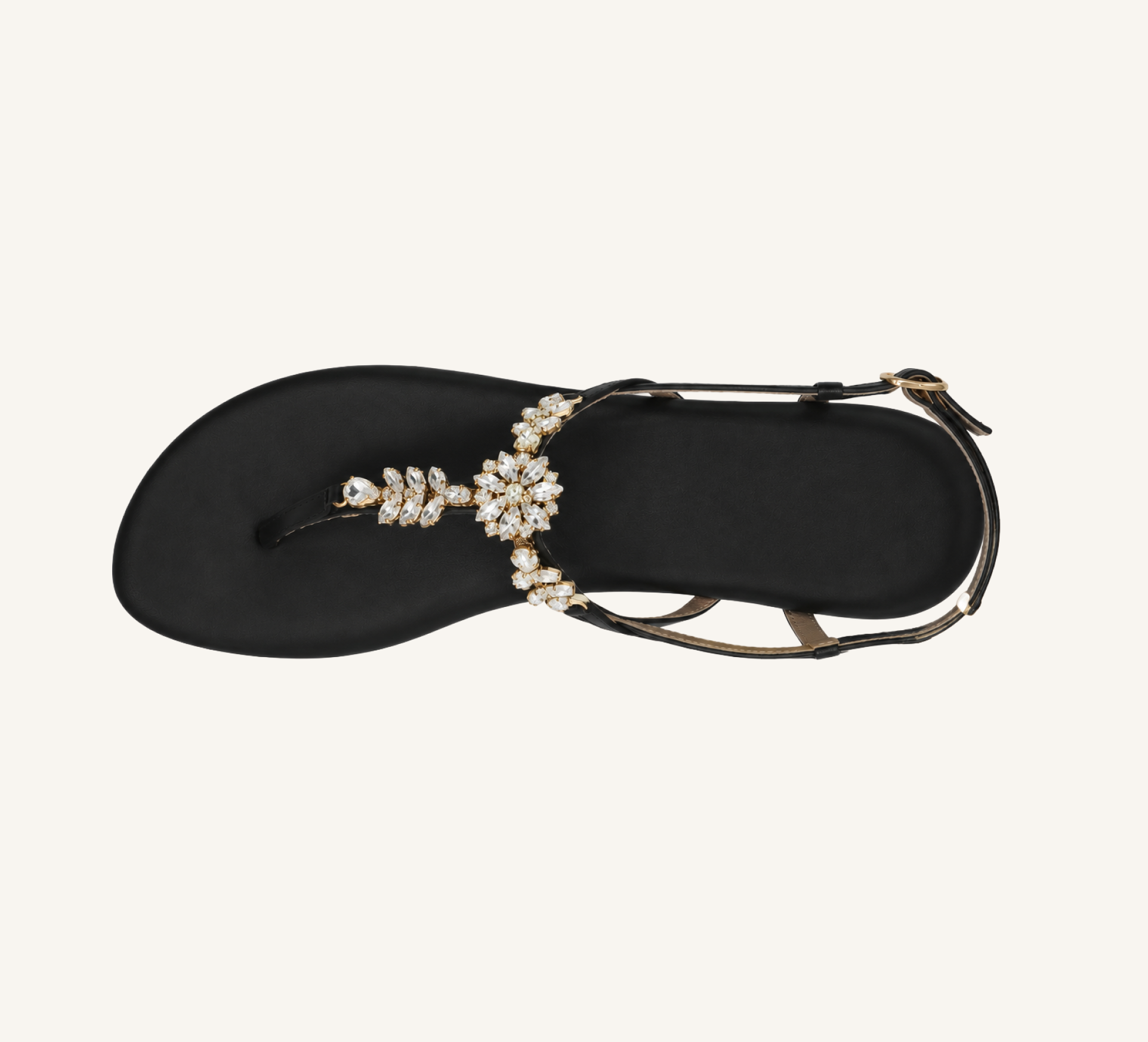 Laura Women’s Crystal Sandals – Slingback – Flat – Open Toe