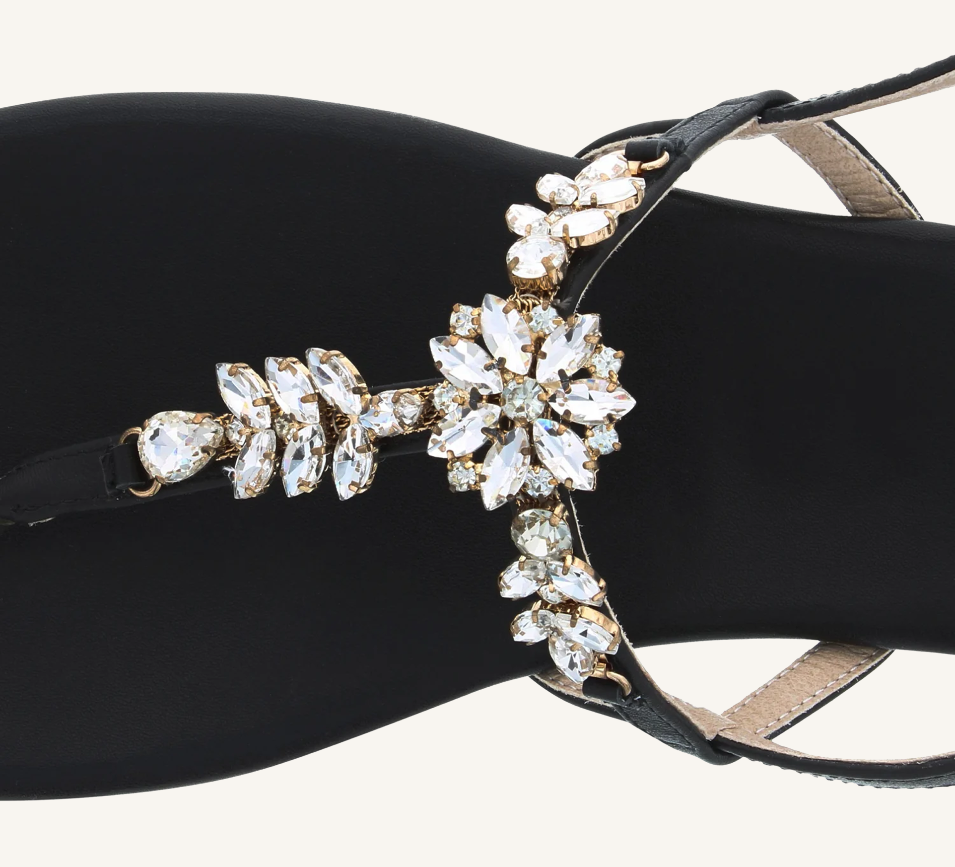Laura Women’s Crystal Sandals – Slingback – Flat – Open Toe
