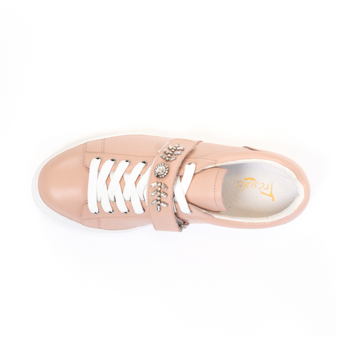 Gabby Dress Sneaker - Crystal Detailing - Cup Sole - Leather