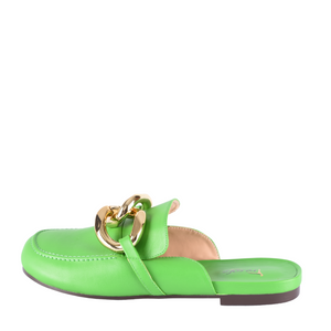 
                  
                    Load image into Gallery viewer, green gold chain accent plus size shoes wide width
                  
                