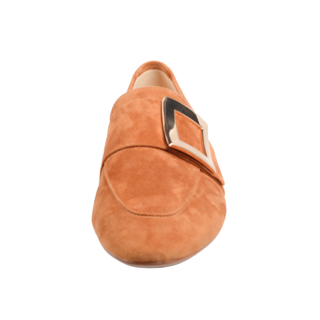Jackie Women's Loafers - Buckle Accent - Suede