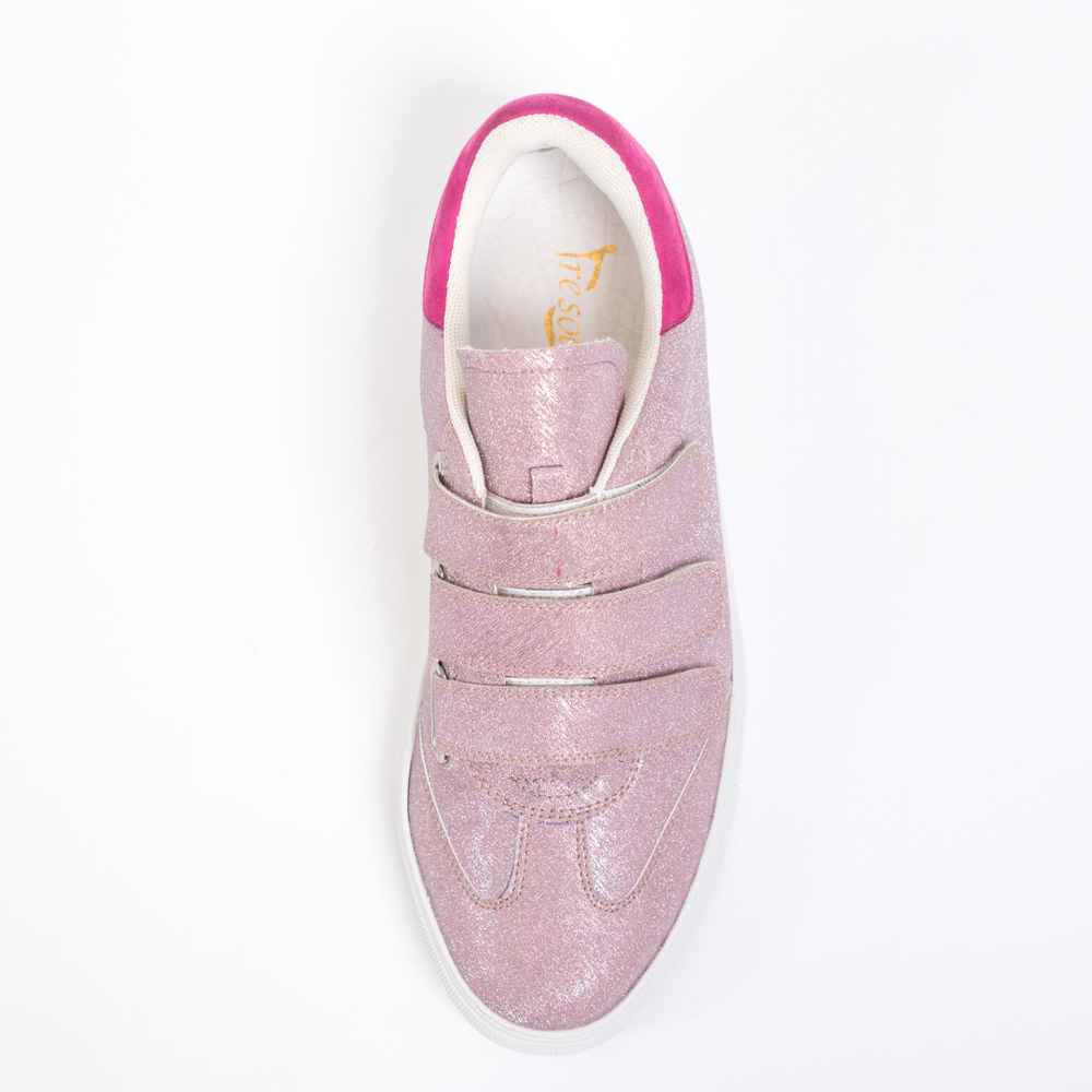 
                  
                    Load image into Gallery viewer, Christal Women’s Dress Sneaker - Velcro Closure - Flat Cupsole - Metallic Finish
                  
                