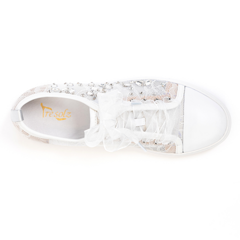 Hopey Women’s Bridal Sneaker - Rhinestone - Lace